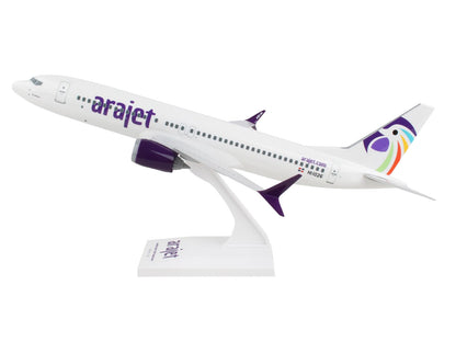 Boeing 737 MAX 8 Commercial Aircraft "Arajet" (HI1026) White with Tail Graphics (Snap-Fit) 1/130 Plastic Model by Skymarks