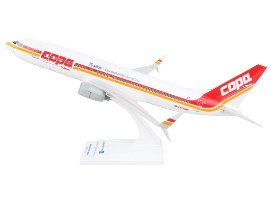 Boeing 737-800 Commercial Aircraft "Copa Airlines" (HP-7371CMP) White with Red and Yellow Stripes (Snap-Fit) 1/130 Plastic Model by Skymarks