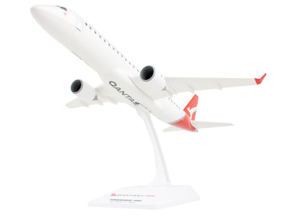 Embraer E190 Commercial Aircraft "QantasLink" (VH-UZD) White with Red Tail (Snap-Fit) 1/100 Plastic Model by Skymarks