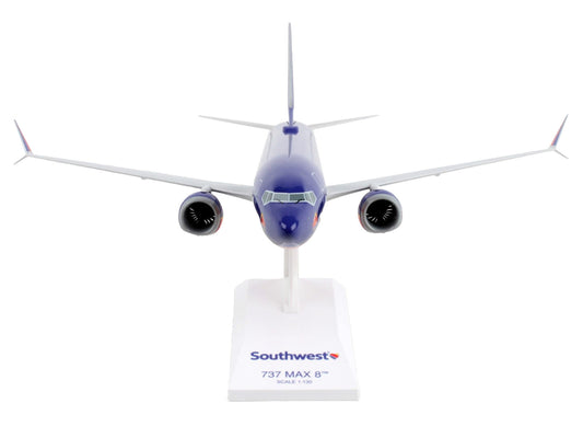 Boeing 737 MAX 8 Commercial Aircraft "Southwest Airlines" (N872CB) Blue with Red and Orange Stripes (Snap-Fit) 1/130 Plastic Model by Skymarks