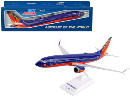 Boeing 737 MAX 8 Commercial Aircraft "Southwest Airlines" (N872CB) Blue with Red and Orange Stripes (Snap-Fit) 1/130 Plastic Model by Skymarks