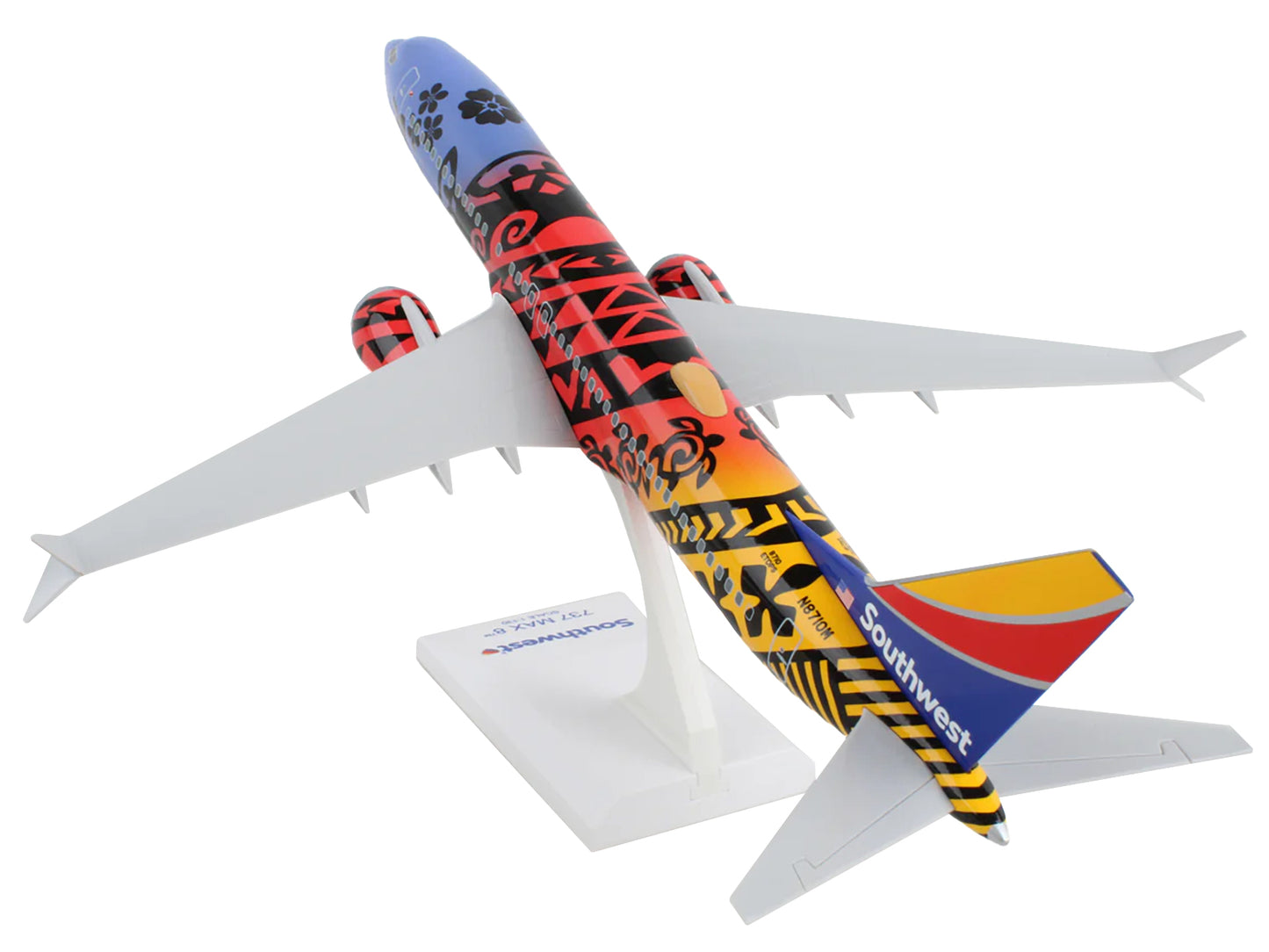 Boeing 737 MAX 8 Commercial Aircraft "Southwest Airlines - Imua One" (N8710M) Hawaiian Graphics (Snap-Fit) 1/130 Plastic Model by Skymarks