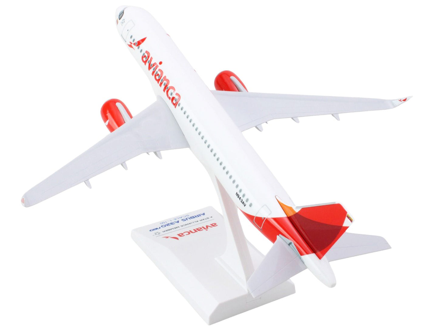 Airbus A320neo Commercial Aircraft "Avianca" (N943AV) White with Red Tail 1/150 Plastic Model by Skymarks