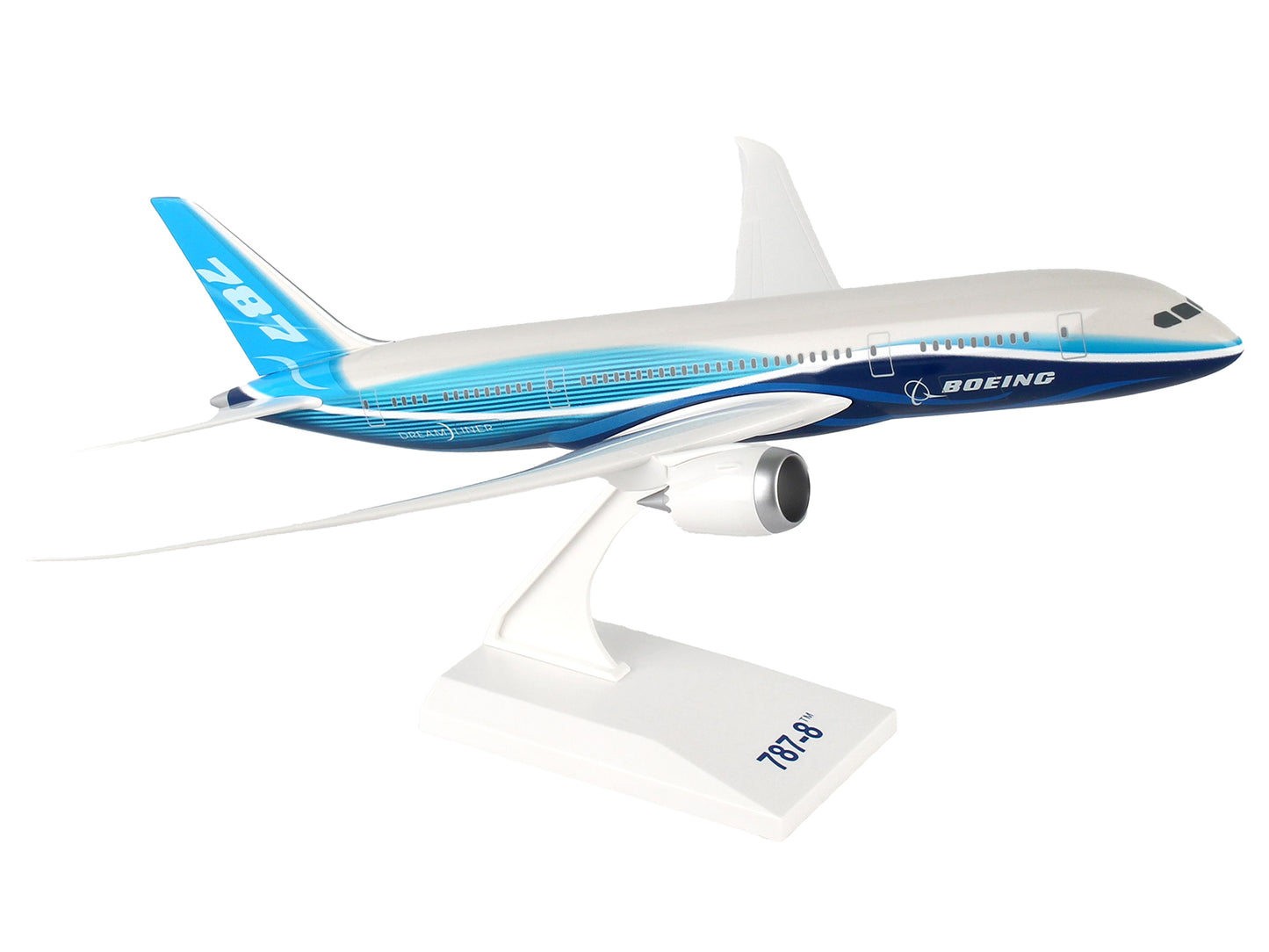 Boeing 787-8 Dreamliner Commercial Aircraft "Boeing House Colors" White and Blue (Snap-Fit) 1/200 Plastic Model by Skymarks