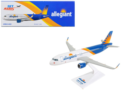 Airbus A320 Commercial Aircraft "Allegiant Air" (N246NV) White and Blue with Orange Stripes (Snap-Fit) 1/200 Plastic Model by Skymarks