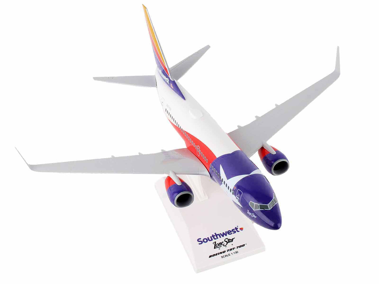 Boeing 737-700 Commercial Aircraft "Southwest Airlines - Lone Star One" (N931WN) Texas Flag Livery (Snap-Fit) 1/130 Plastic Model by Skymarks