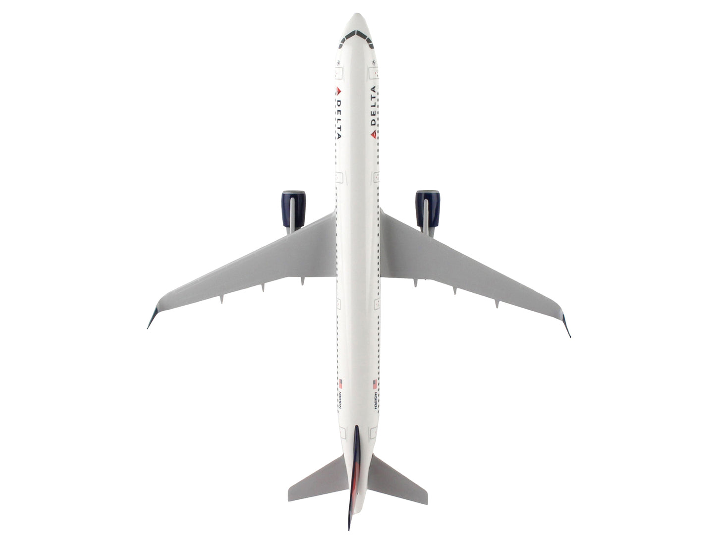 Airbus A321 Commercial Aircraft "Delta Air Lines" (N301DN) White with Red and Blue Tail (Snap-Fit) 1/150 Plastic Model by Skymarks