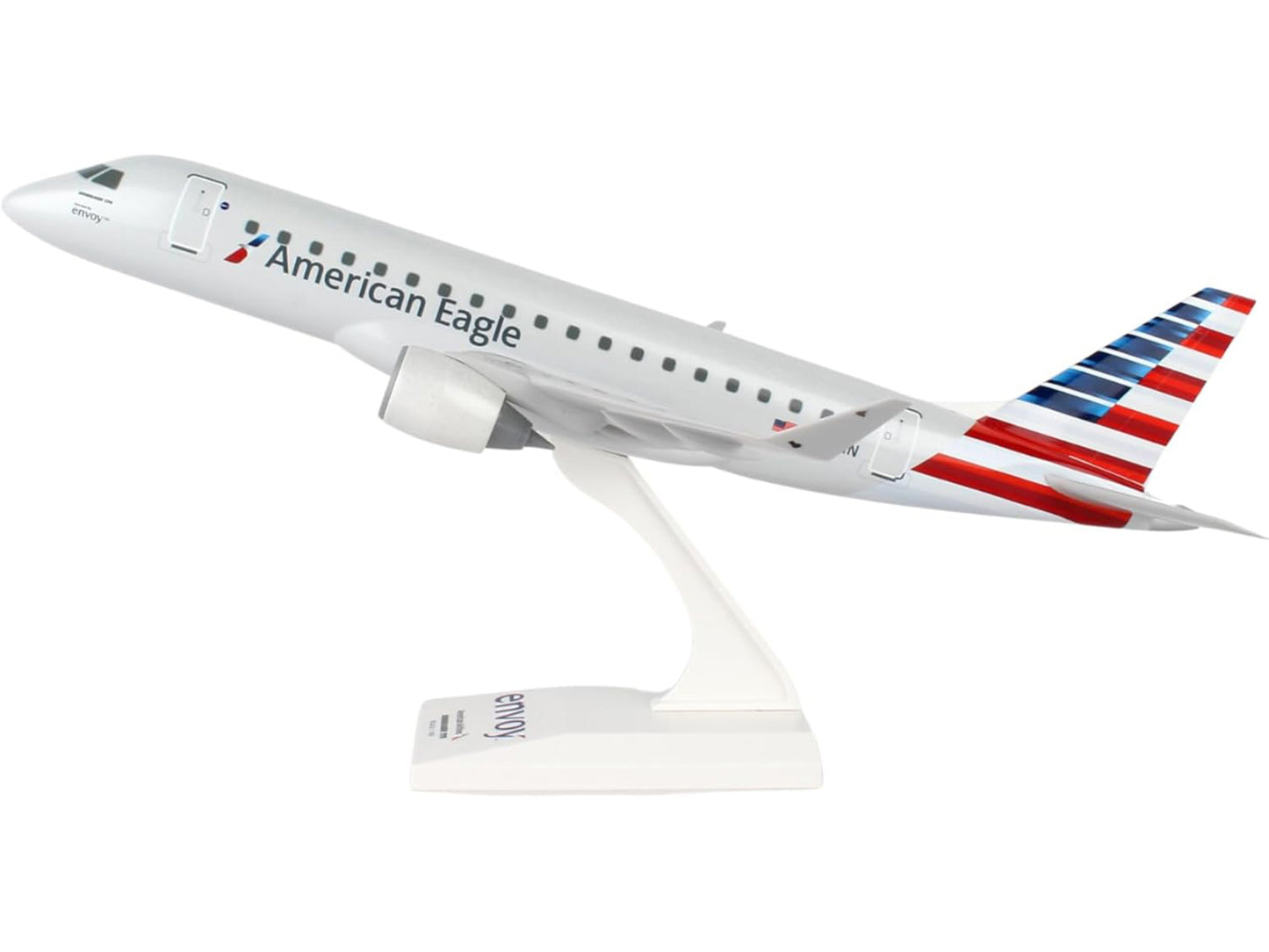 Embraer E175 Commercial Aircraft "American Airlines - American Eagle" (N220NN) Gray with Striped Tail (Snap-Fit) 1/100 Plastic Model by Skymarks