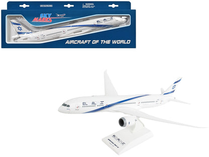 Boeing 787-9 Dreamliner Commercial Aircraft "El Al Israel Airlines" (4X-EDA) White with Blue Stripes (Snap-Fit) 1/200 Plastic Model by Skymarks