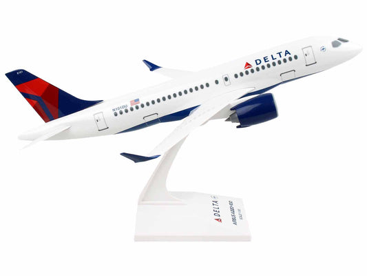 Airbus A220-100 Commercial Aircraft "Delta Air Lines" (N101DU) White with Red and Blue Tail (Snap-Fit) 1/100 Plastic Model by Skymarks