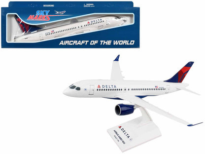 Airbus A220-100 Commercial Aircraft "Delta Air Lines" (N101DU) White with Red and Blue Tail (Snap-Fit) 1/100 Plastic Model by Skymarks