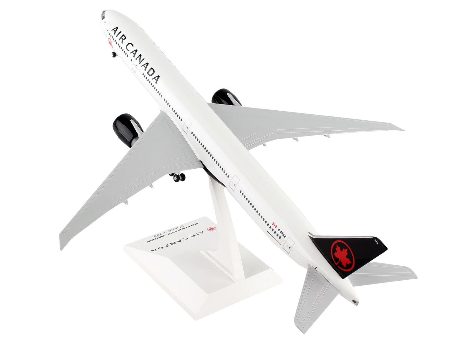 Boeing 777-300ER Commercial Aircraft "Air Canada" (C-FKAU) White with Black Tail (Snap-Fit) 1/200 Plastic Model by Skymarks