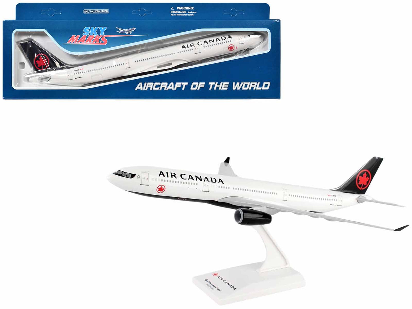 Airbus A330-300 Commercial Aircraft "Air Canada" (C-GFAF) White with Black Tail (Snap-Fit) 1/200 Plastic Model by Skymarks