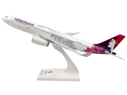 Airbus A330-200 Commercial Aircraft "Hawaiian Airlines" (N361HA) White with Purple Tail (Snap-Fit) 1/200 Plastic Model by Skymarks