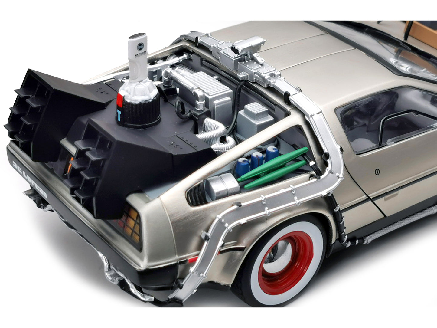 DMC DeLorean Time Machine Stainless Steel "Back to the Future: Part III" (1990) Movie 1/18 Diecast Model Car by Sun Star