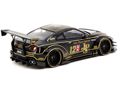 Nissan GT-R R35 Type 2 LB-Works RHD (Right Hand Drive) #12 Black "John Player Special" 1/43 Diecast Model Car by Tarmac Works