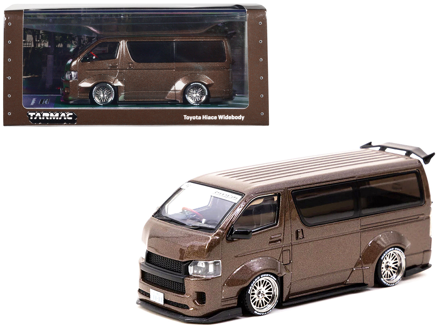 Toyota Hiace Widebody Van RHD (Right Hand Drive) Brown Metallic "Hobby43" Series 1/43 Diecast Model Car by Tarmac Works