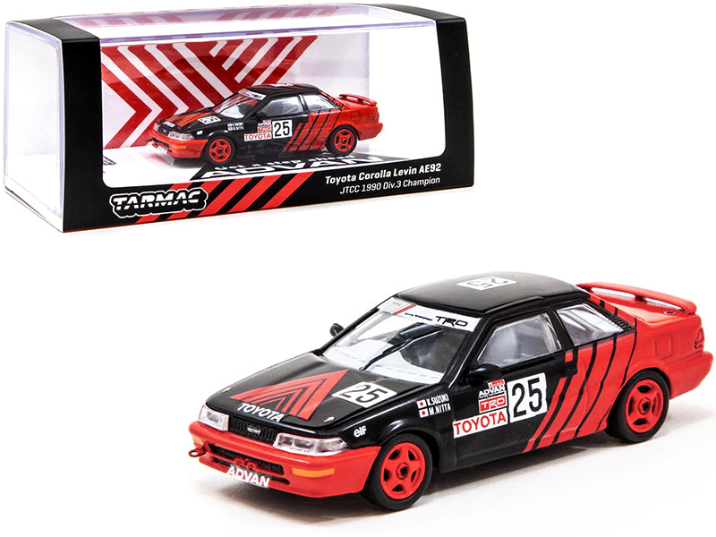 Toyota Corolla Levin AE92 #25 K. Suzuki - M. Nitta "Advan TRD" JTCC Div. 3 Champion (1990) 1/64 Diecast Model Car by Tarmac Works