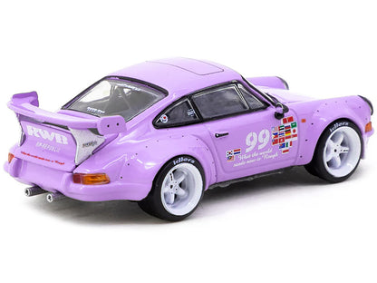 RWB Backdate #99 Violetta Purple "Idlers 12 hours" (2016) "Hobby64" Series 1/64 Diecast Model Car by Tarmac Works