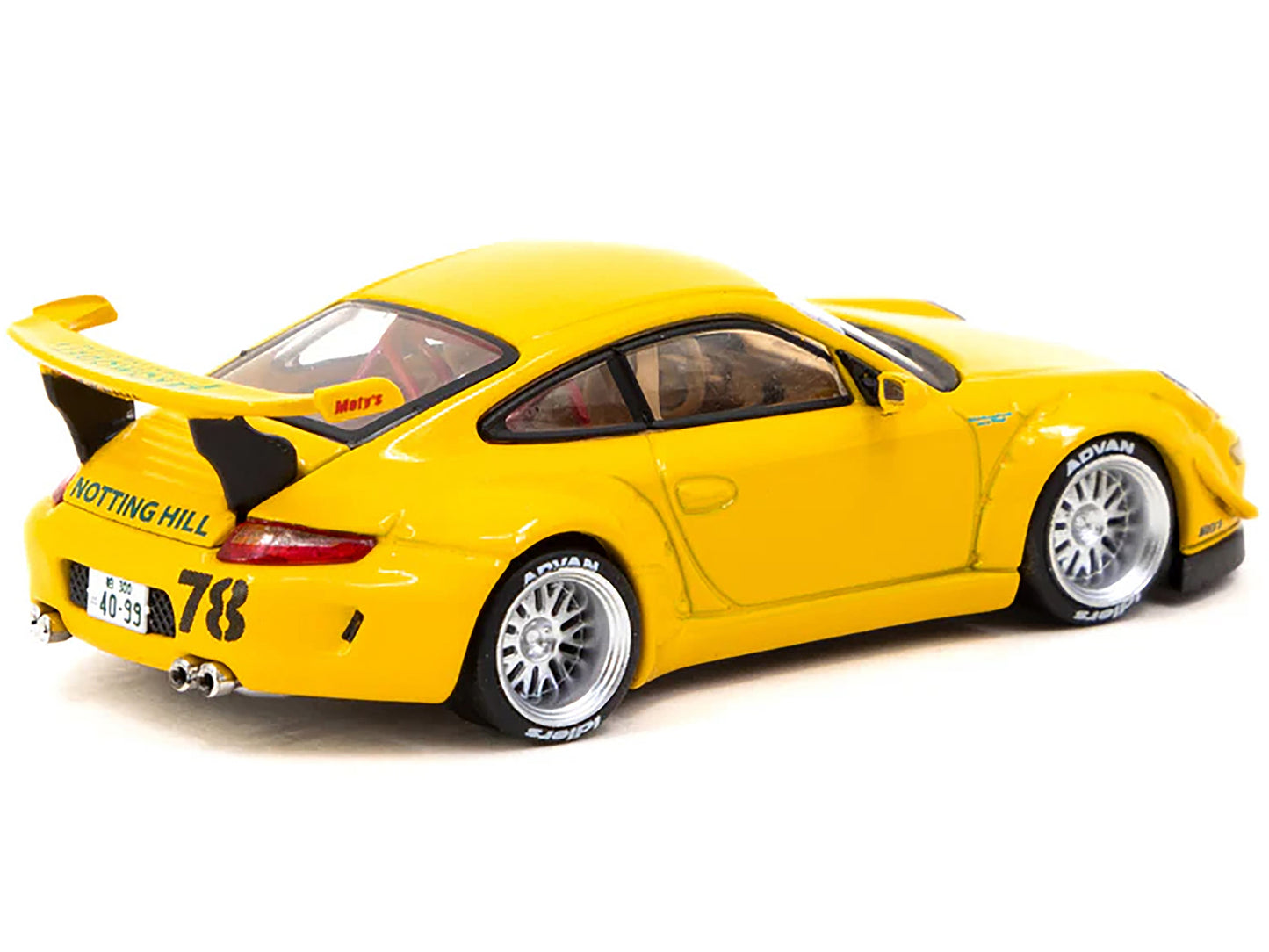 RWB 997 Yellow "Notting Hill" "Hobby64" Series 1/64 Diecast Model Car by Tarmac Works