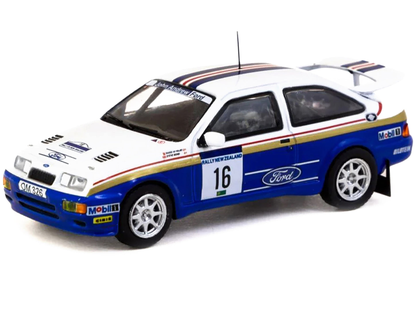 Ford Sierra RS Cosworth #16 Saeed Al-Hajri - Steve Bond "Rally of New Zealand" (1989) "Hobby64" Series 1/64 Diecast Model Car by Tarmac Works