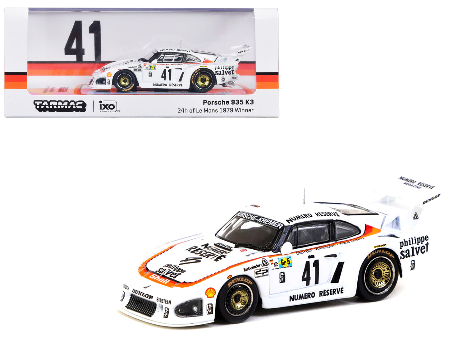 Porsche 935 K3 #41 Klaus Ludwig - Don Whittington - Bill Whittington "Kremer Racing" Winner "24 Hours of Le Mans" (1979) "Hobby64" Series 1/64 Diecast Model Car by Tarmac Works