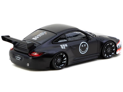 Old & New 997 Matt Black with Graphics "Hobby64" Series 1/64 Diecast Model Car by Tarmac Works