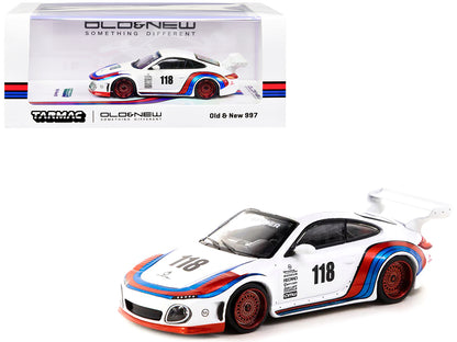 997 Old & New Body Kit #118 White with Red and Blue Stripes "Spyder" "Hobby64" Series 1/64 Diecast Model Car by Tarmac Works