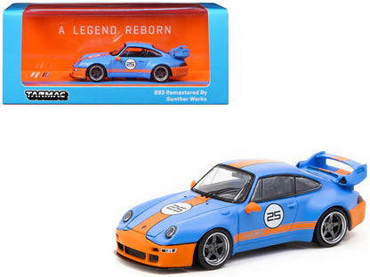 Gunther Werks 993 #25 Blue with Orange Stripes "Hobby64" Series 1/64 Diecast Model Car by Tarmac Works