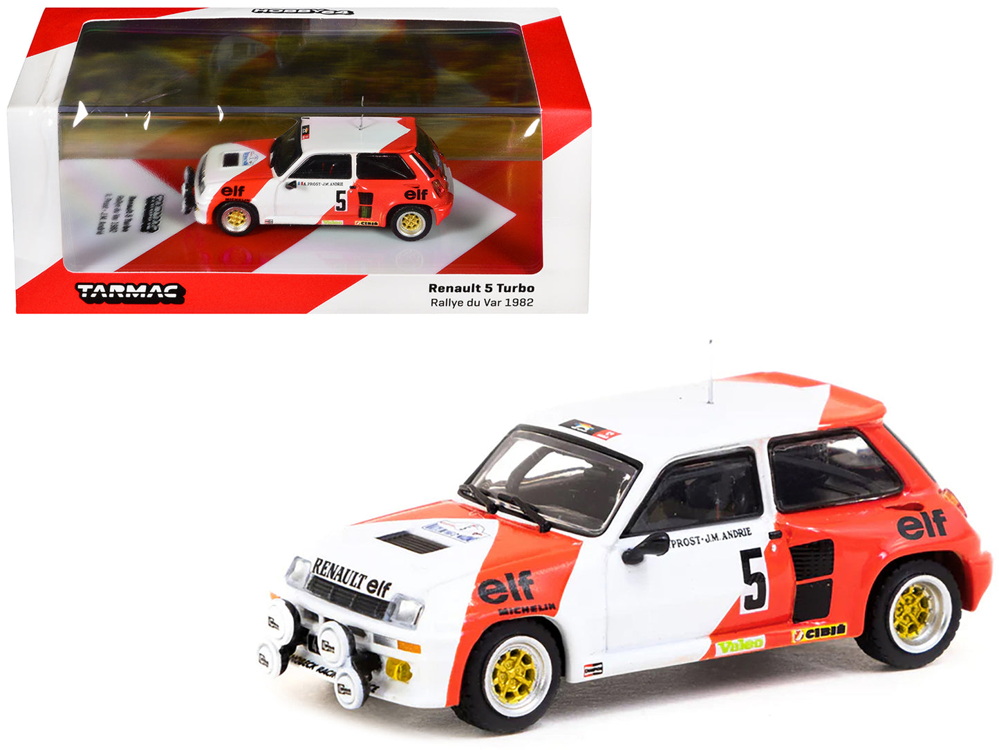 Renault 5 Turbo #5 Alain Prost - Jean-Marc Andrie "Rallye du Var" (1982) "Hobby64" Series 1/64 Diecast Model by Tarmac Works