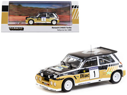 Renault 5 MAXI Turbo #1 Francois Chatriot- Michel Perin "Societe Diac" Winner "Rallye du Var" (1986) "Hobby64" Series 1/64 Diecast Model by Tarmac Works