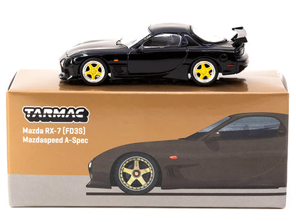 Mazda RX-7 FD3S Mazdaspeed A-Spec Brilliant Black "Global64" Series 1/64 Diecast Model by Tarmac Works