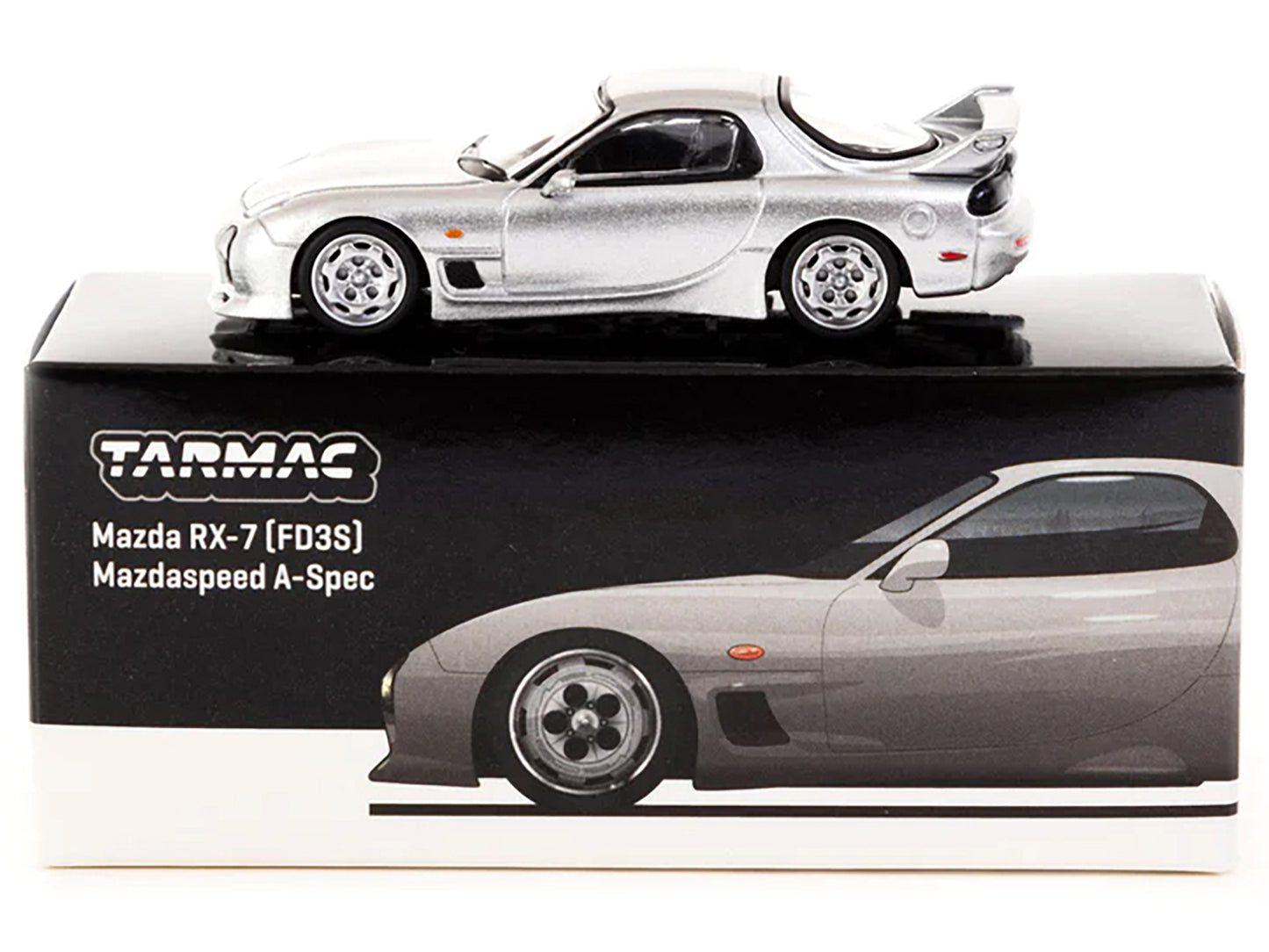 Mazda RX-7 (FD3S) Mazdaspeed A-Spec RHD (Right Hand Drive) Silver Stone Metallic "Global64" Series 1/64 Diecast Model Car by Tarmac Works