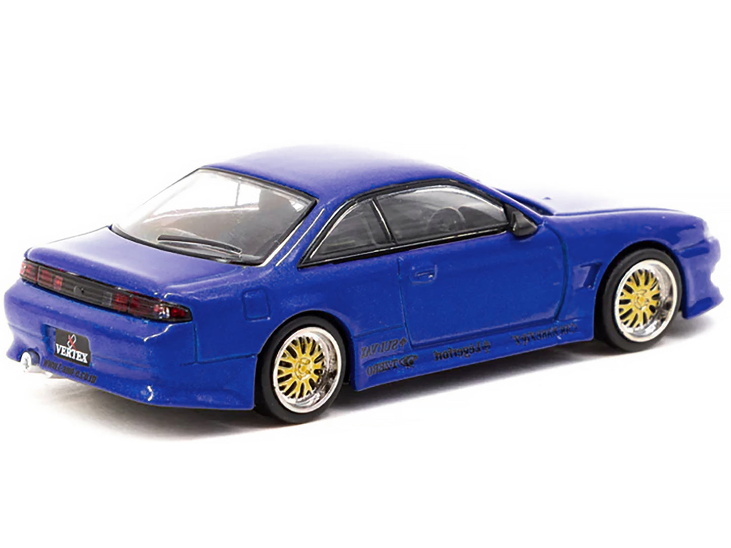 Nissan VERTEX Silvia S14 RHD (Right Hand Drive) Blue Metallic "Global64" Series 1/64 Diecast Model Car by Tarmac Works