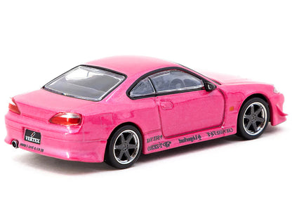 Nissan Silvia (S15) Vertex RHD (Right Hand Drive) Pink Metallic "Global64" Series 1/64 Diecast Model by Tarmac Works