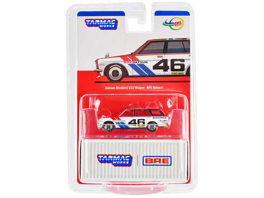 Datsun Bluebird 510 Wagon #46 Red and White "BRE (Brock Racing Enterprises)" "Global64" Series 1/64 Diecast Model Car by Tarmac Works