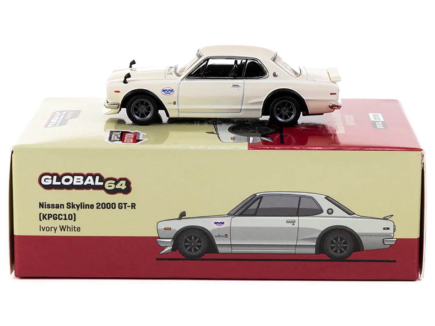 Nissan Skyline 2000GT-R (KPGC10) RHD (Right Hand Drive) Ivory White "Japan Special Edition" "Global64" Series 1/64 Diecast Model Car by Tarmac Works