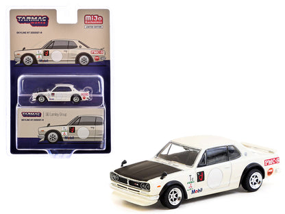 Nissan Skyline HT 2000GT-R RHD (Right Hand Drive) "Lamley Group" White with Black Hood "Global64" Series 1/64 Diecast Model Car by Tarmac Works