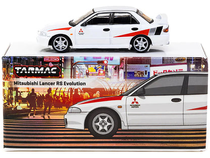 Mitsubishi Lancer RS Evolution RHD (Right Hand Drive) White with Red Accents "Global64" Series 1/64 Diecast Model by Tarmac Works