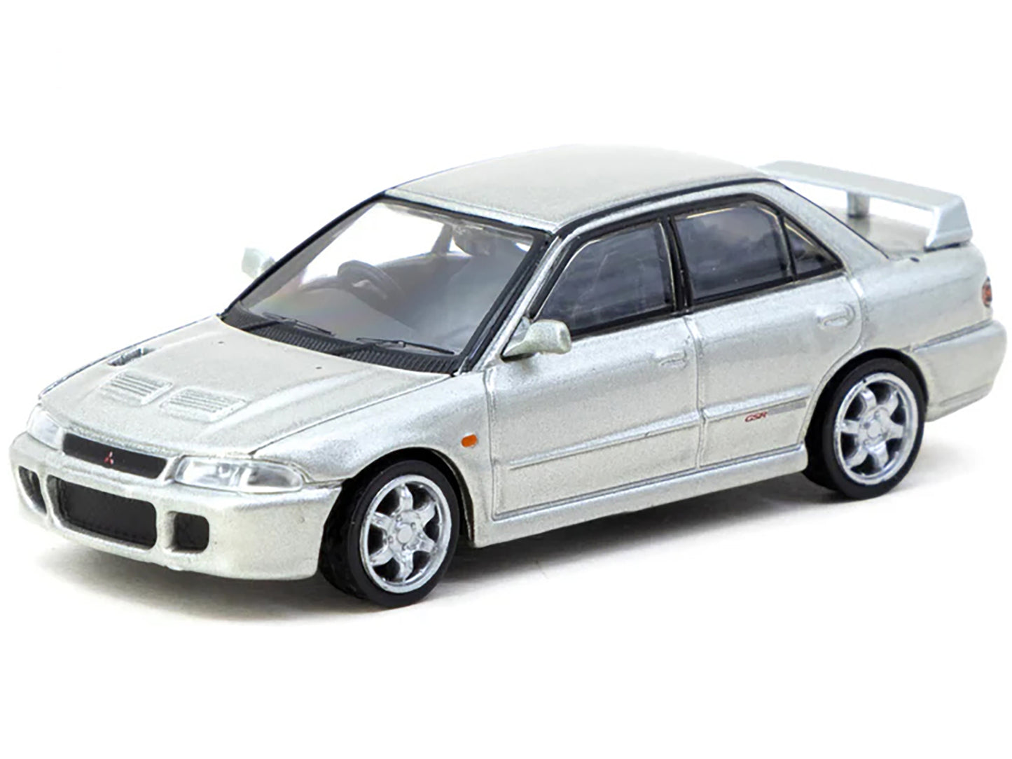 Mitsubishi Lancer GSR Evolution RHD (Right Hand Drive) Silver Metallic with Tarmac Cards "Global64" Series 1/64 Diecast Model by Tarmac Works