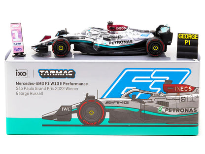 Mercedes-AMG F1 W13 E Performance #63 George Russell Formula One F1 Winner "Sao Paulo GP" (2022) "Global64" Series 1/64 Diecast Model Car by Tarmac Works