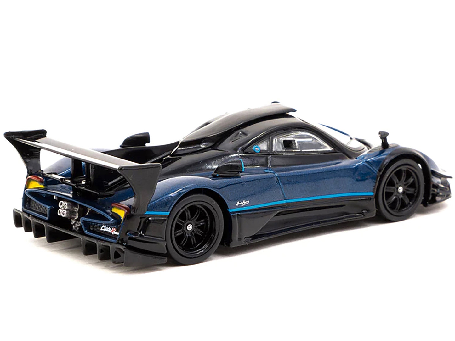 Pagani Zonda Revolucion Blue Metallic and Black with Light Blue Stripes "Global64" Series 1/64 Diecast Model Car by Tarmac Works