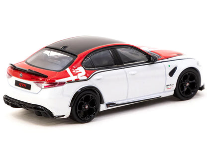 Alfa Romeo Giulia GTA White and Red with Black Top "Global64" Series 1/64 Diecast Model by Tarmac Works