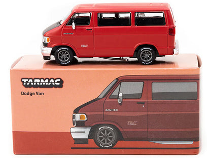 Dodge Ram 150 Van Red with Black Hood "Global64" Series 1/64 Diecast Model by Tarmac Works