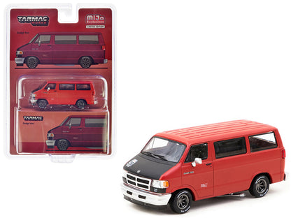 Dodge Ram 150 Van Red with Black Hood "Global64" Series 1/64 Diecast Model by Tarmac Works