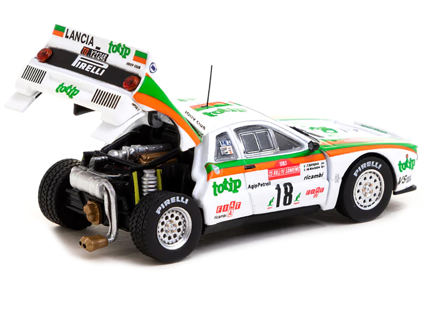 Lancia 037 Rally #18 Miki Biasion - Tiziano Siviero "Rallye Sanremo" (1983) "Hobby64" Series 1/64 Diecast Model Car by Tarmac Works