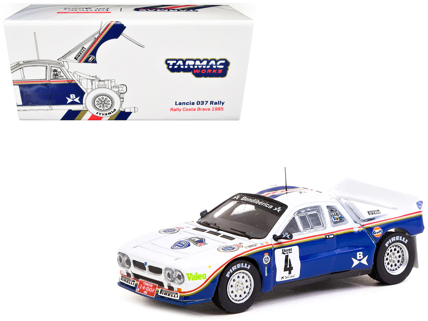 Lancia 037 #4 Salvador Servia - Jordi Sabater Third Place Rally Costa Brava (1985) "Hobby64" Series 1/64 Diecast Model Car by Tarmac Works