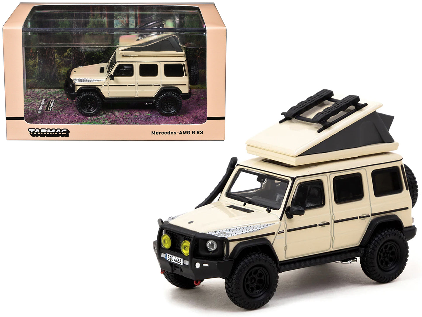 Mercedes-AMG G 63 with Camping Tent Beige "Road64" Series 1/64 Diecast Model Car by Tarmac Works