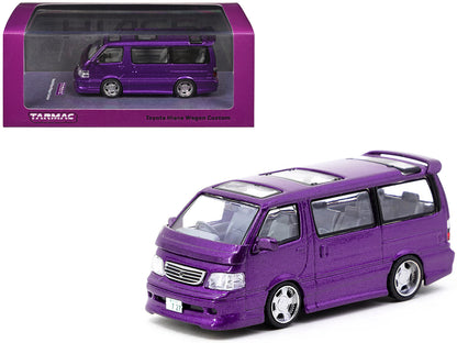 Toyota Hiace Wagon Custom Van RHD (Right Hand Drive) Purple Metallic "Road64" Series 1/64 Diecast Model Car by Tarmac Works