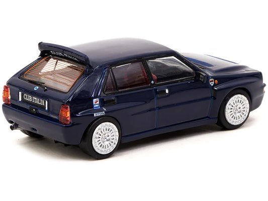 Lancia Delta HF Integrale "Club Italia" Dark Blue with Red Interior "Road64" Series 1/64 Diecast Model Car by Tarmac Works